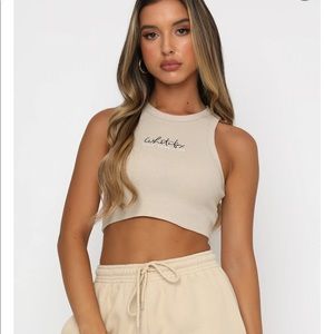 Self Love Club Waffle Tank Sand-Small